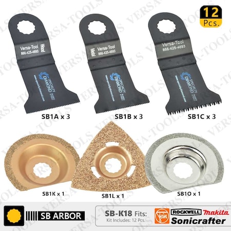 Versa Tool 12 PC Universal Oscillating Saw Blade Set SB-K18